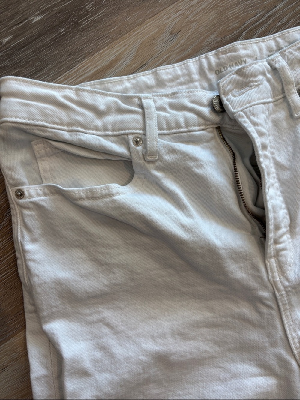 White Wide Straight Leg Jeans Old Navy